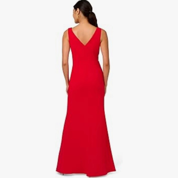 Adrianna Papell Womens Bow Front Crepe Gown - Picture 2 of 7